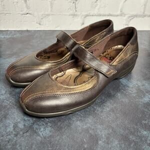 Ecco Cloud Mary Jane Flat Comfort Shoes Bronze and Brown Size 41, US 10